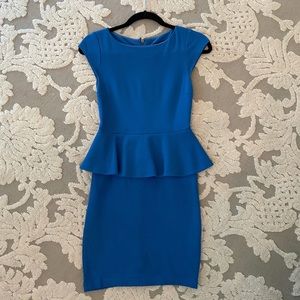 Alice + Olivia Blue Peplum Dress Size 2
